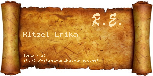 Ritzel Erika névjegykártya